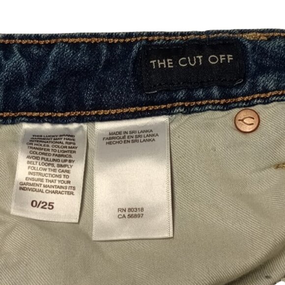 Lucky Brand Button Fly Style: THE CUT OFF Jean Shorts Women's Size 0 / 25 - Picture 6 of 7